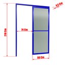 Ver imagem 2 de Porta de Correr Suspensa Vidrao Esq L.25 Azul 210x80 Brimak