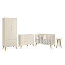 Ver imagem 2 de Dormitório Completo Infantil Theo 2 Portas, Cômoda 6 Gavetas, Berço e Mesa de Canto Areia Fosco