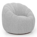 Ver imagem 7 de Poltrona Decorativa Estilo Concha Abóbora Shell Giratória Bouclê Cinza Claro - Desk Design