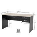 Ver imagem 2 de Conjunto Mesa de Escritório 160x60cm com Gaveta + Cadeira Netflex Ergonômica Premium