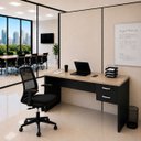 Ver imagem 5 de Conjunto Mesa de Escritório 160x60cm com Gaveta + Cadeira Netflex Ergonômica Premium