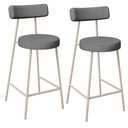 Ver imagem 1 de Kit 02 Banquetas Baixa Cozinha Sala Jantar Bancada Milão Arena L02 Linho Cinza Escuro - lyam decor