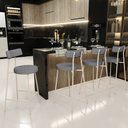 Ver imagem 2 de Kit 02 Banquetas Baixa Cozinha Sala Jantar Bancada Milão Arena L02 Linho Cinza Escuro - lyam decor