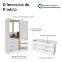 Ver imagem 5 de Kit Guarda-roupa Infantil Max 2 Portas de Correr com Espelho + Cômoda Branco Madesa