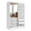 Ver mais imagens de Kit Guarda-roupa Infantil Max 2 Portas de Correr com Espelho + Cômoda Branco Madesa