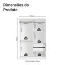 Ver imagem 3 de Kit Guarda-roupa Infantil Max 2 Portas de Correr com Espelho + Cômoda Branco Madesa