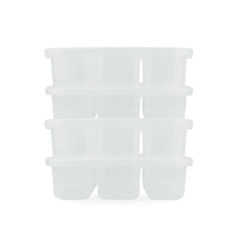 Kit 4 Potes Conservador de Alimentos Plástico Livre de BPA C/ 3 Divisórias Nitron 1,1L e Tampa P/ Pe