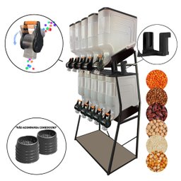 Dispenser 10 Módulos 35 Litros Armazenamento Ração Grãos Cereais 2 Geração Preto Plast Penser - 3