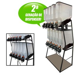 Dispenser 10 Módulos 35 Litros Armazenamento Ração Grãos Cereais 2 Geração Preto Plast Penser - 6