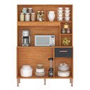 Ver imagem 4 de Cozinha Compacta Pérola 120cm 5 Portas Cinamomo/Grafite