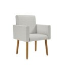 Ver imagem 4 de Kit 06 Poltronas Decorativa Recepção Oferta Balaqui Linho Cor:linho Cinza Claro