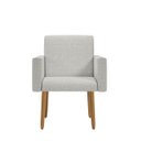 Ver imagem 5 de Kit 06 Poltronas Decorativa Recepção Oferta Balaqui Linho Cor:linho Cinza Claro