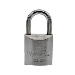 Cadeado com Chave 25mm Latão Maciço Cromado Acetinado Papaiz - 1