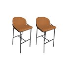Ver imagem 2 de Kit 2 Banquetas Alta Bancada Base de Ferro Preto Jbv Móveis: Terracota