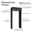 Ver imagem 3 de Porta-geladeira 103 Cm 1 Porta Basculante Preto/rustic/preto Lux Madesa