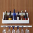 Ver imagem 6 de Porta Taças e Prateleira Adega Decorativa para Vinhos Garrafas Bares Branco Laca