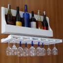 Ver imagem 5 de Porta Taças e Prateleira Adega Decorativa para Vinhos Garrafas Bares Branco Laca