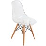 Cadeira Charles Eames, em Acrílico Transparente e Base em Madeira - 1