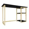 Conjunto Preto Para Leitura Para Quarto Decorativa Nova Decor Kit De Mesa Com Cadeira - 3