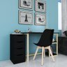 Conjunto Preto Para Leitura Para Quarto Decorativa Nova Decor Kit De Mesa Com Cadeira - 1