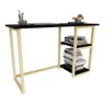 Conjunto Preto Para Leitura Para Quarto Decorativa Nova Decor Kit De Mesa Com Cadeira - 4