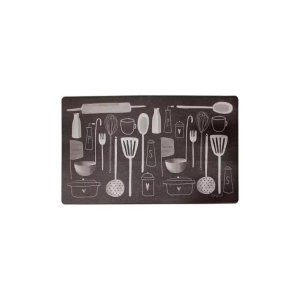 Tapete de Cozinha Premier 46cm X 76cm Niazitex Preto com Cinza