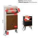 Ver imagem 4 de Sapateira Vertical 3 Gaveta Basculante Off White/Ripado 2 Mesinhas Canto Quarto Nicho Preto/Cinamomo