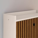 Ver imagem 6 de Sapateira Vertical 3 Gaveta Basculante Off White/Ripado 2 Mesinhas Canto Quarto Nicho Preto/Cinamomo