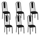 Ver imagem 2 de Kit 6 Cadeiras Madri Corino Preto Tubo Preto Fosco