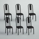 Ver imagem 5 de Kit 6 Cadeiras Madri Corino Preto Tubo Preto Fosco