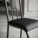 Ver imagem 4 de Kit 6 Cadeiras Madri Corino Preto Tubo Preto Fosco