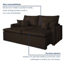 Ver imagem 7 de Sofa Retratil Boston 200cm 2 Lugares Kc Rei de Casa Veludo Marrom