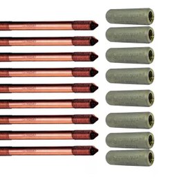 Kit 9 Haste Terra 5/8 X2,4m C/rosca Prolonga + Luva Emenda - 1