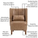 Ver imagem 4 de Poltrona Decorativa Verso Pes Madeira Courino Tcs 729 Moll
