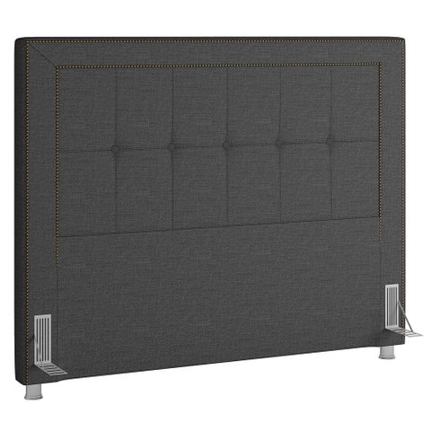 Cabeceira Cama Box Casal King 195cm Paolla P02 Linho Chumbo - Mpozenato