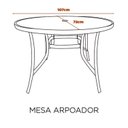 Ver imagem 2 de Mesa em Alumínio e Tampo em Vidro Temperado com Furo para Ombrelone Arpoador Cinza