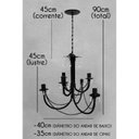 Ver imagem 2 de Lustre Pendente Com Cristais Artesanal 2 Andares Preto para Sala