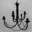 Ver imagem 1 de Lustre Pendente Com Cristais Artesanal 2 Andares Preto para Sala
