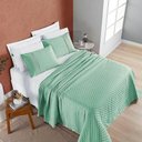 Ver imagem 1 de Kit Cobre Leito 3 Peças Bouclê Laise Bordada Micropercal 200 Fios Queen Verde Casa Scarpa