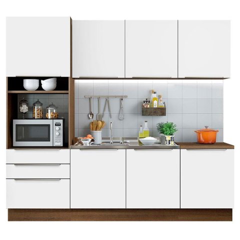 Cozinha Completa Madesa Lux Com Armário E Balcão 7 Portas 3 Gavetas