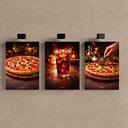 Ver imagem 2 de Kit 3 Quadro Decorativo Pizzaria Restaurante Cozinha Luxo Qualidade Premium 40x28cm