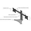 Ver imagem 2 de Suporte Universal de Mesa para 2 Monitores Lcd e Led de 10 a 24 Polegadas Samsung Lg Aoc Philips