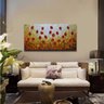 Quadro Pintura Tela floral cozinha abstrata Decorativo 5447: 100cm (A) x 200	cm (L) - 1