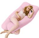 Ver imagem 1 de Capa para Travesseiro Gigante Anatômico 170x80cm Happy Line - Rosa