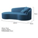 Ver imagem 4 de Divã Recamier Curvo Sala de Estar Recepção Inglaterra 220cm Lado Esquerdo Linho