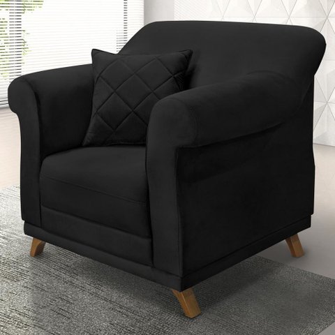 Kit 2 Poltronas Decorativas Retro Polo Suede 1105 Ezz 1105
