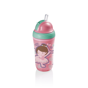 Copo Térmico com Canudo de Silicone Cool Rosa 24ml - Multikids - Bb035