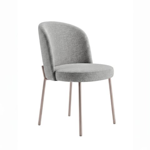 Cadeira Decorativa Sala de Jantar Elegance Base Titanium Linho Cinza - Montanaris Decor