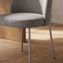 Ver imagem 6 de Cadeira Decorativa Sala de Jantar Elegance Base Titanium Linho Cinza - Montanaris Decor