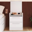 Ver imagem 4 de Mesa de Cabeceira com 2 Gavetas e Compartimento Oculto Multimóveis Cr35455 Branco